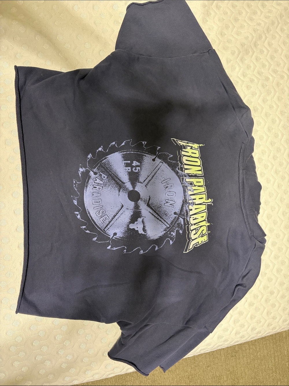 Iron Paradise Graphic Sweatshirt - Purple with Yellow Logo
